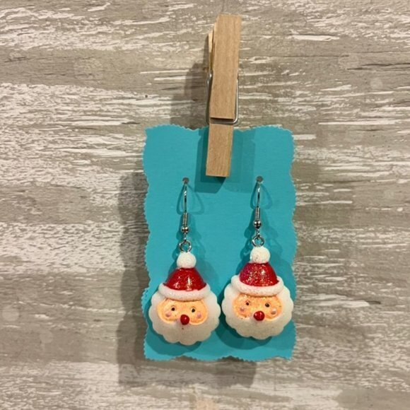 Jewelry - New Sparkling Santa Christmas Hanging Earrings